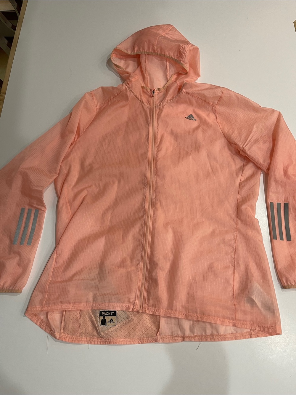 adidas Women’s Peach Lightweight Hooded Windbreaker Jacket